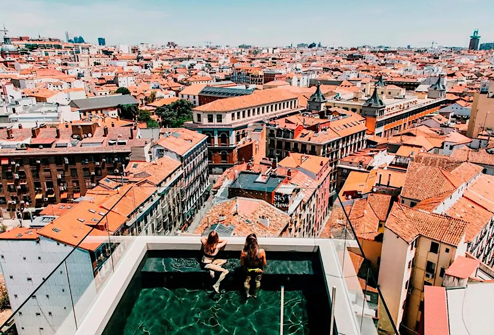 City view from rooftop. Dear Hotel in Madrid